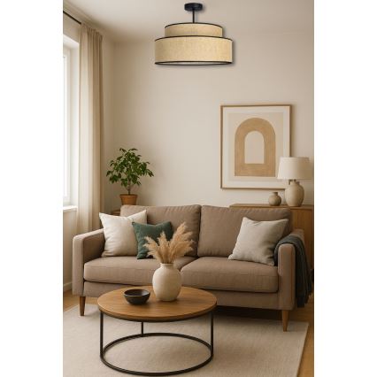 Lampadario a plafone BOHO 1xE27/60W/230V beige