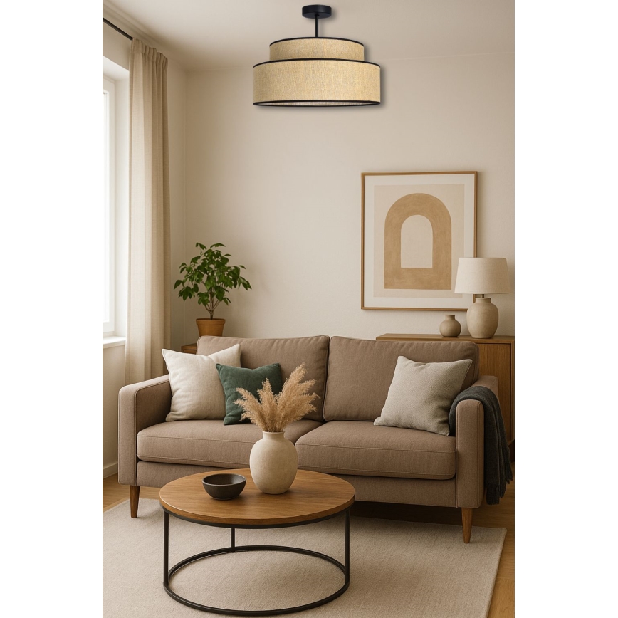 Lampadario a plafone BOHO 1xE27/60W/230V beige