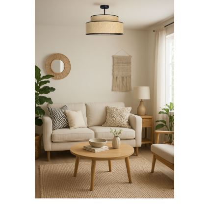 Lampadario a plafone BOHO 1xE27/60W/230V beige