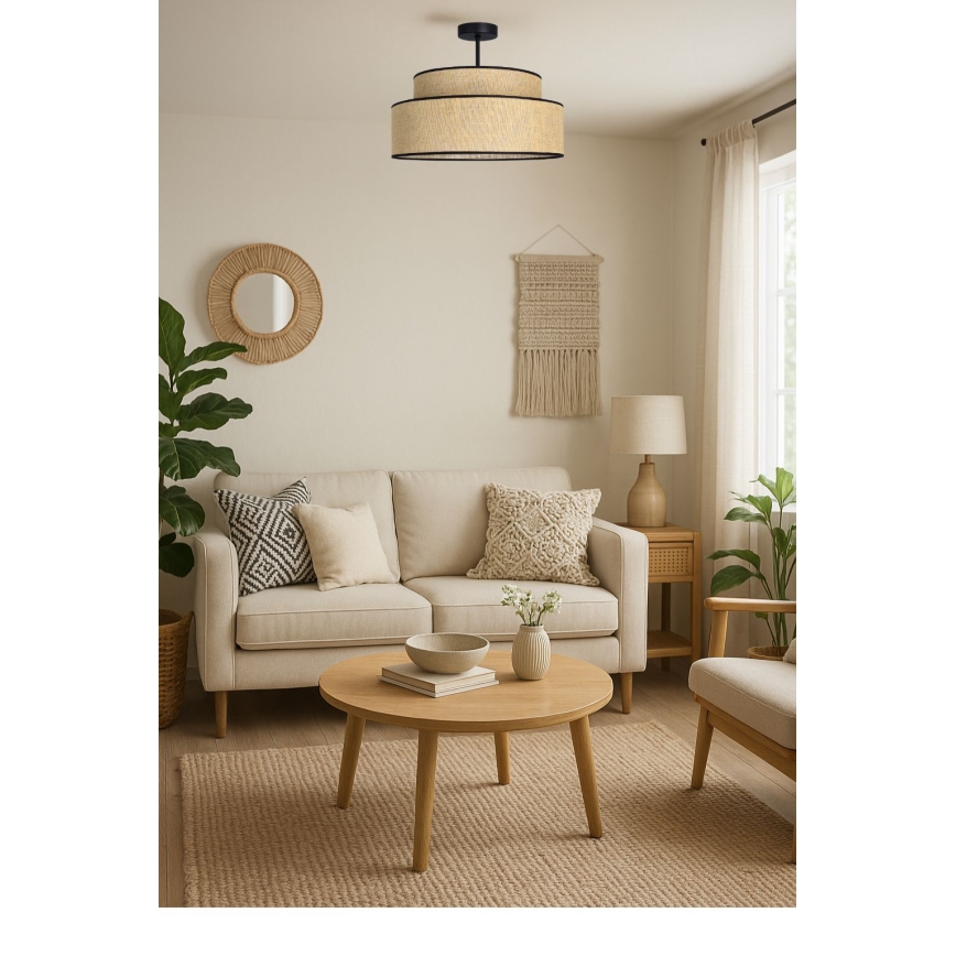 Lampadario a plafone BOHO 1xE27/60W/230V beige