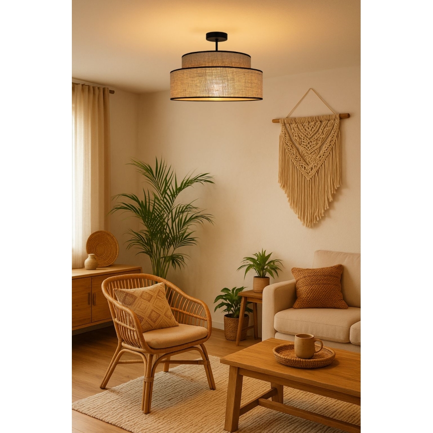 Lampadario a plafone BOHO 1xE27/60W/230V beige