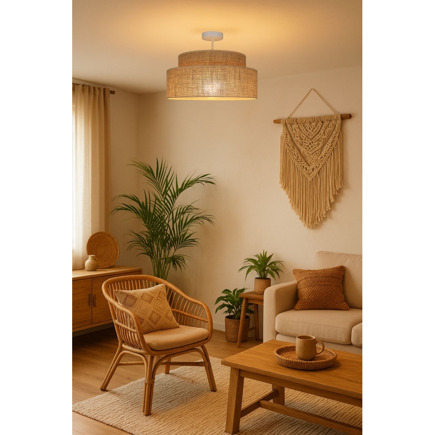 Lampadario a plafone BOHO 1xE27/60W/230V beige