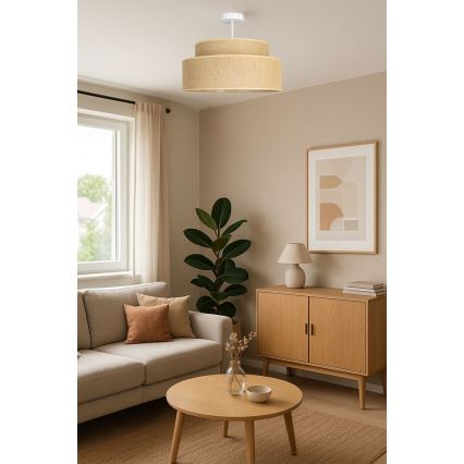Lampadario a plafone BOHO 1xE27/60W/230V beige