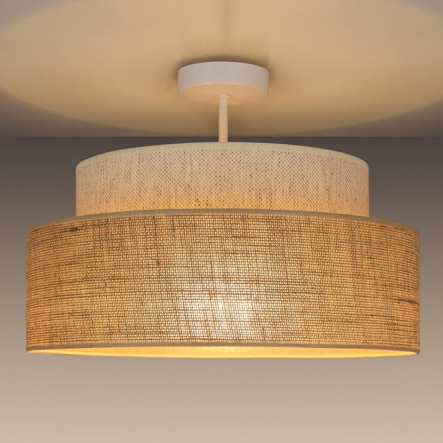 Lampadario a plafone BOHO 1xE27/60W/230V bianco/beige