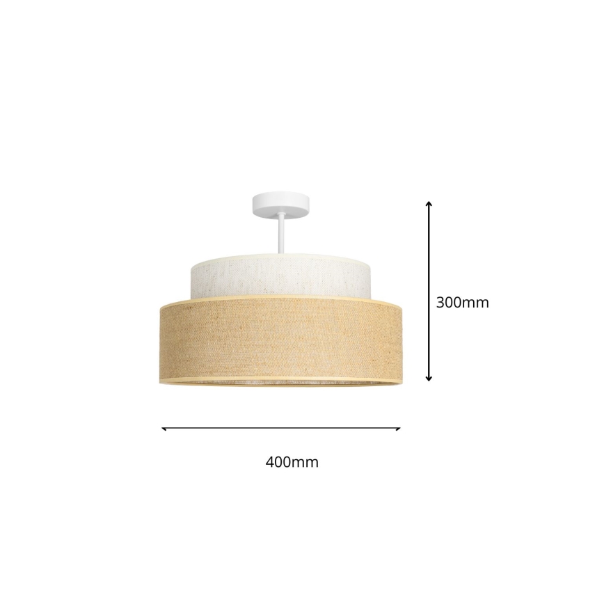 Lampadario a plafone BOHO 1xE27/60W/230V bianco/beige
