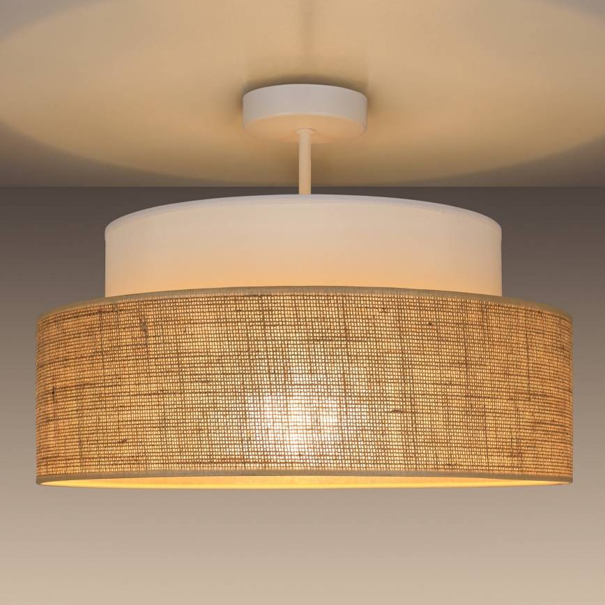 Lampadario a plafone BOHO 1xE27/60W/230V bianco/beige