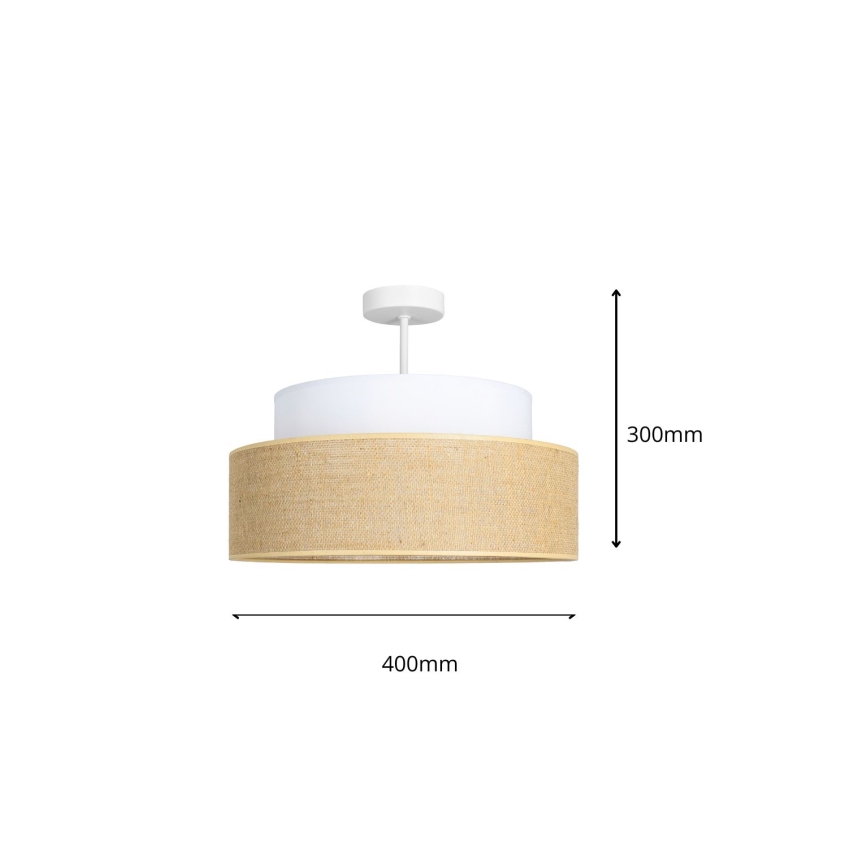 Lampadario a plafone BOHO 1xE27/60W/230V bianco/beige