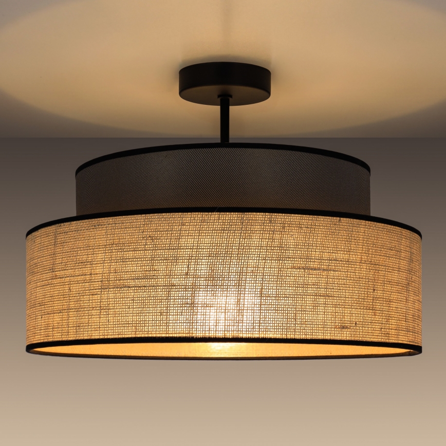 Lampadario a plafone BOHO 1xE27/60W/230V marrone/beige