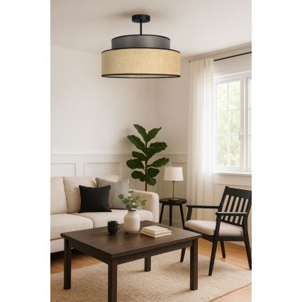 Lampadario a plafone BOHO 1xE27/60W/230V marrone/beige