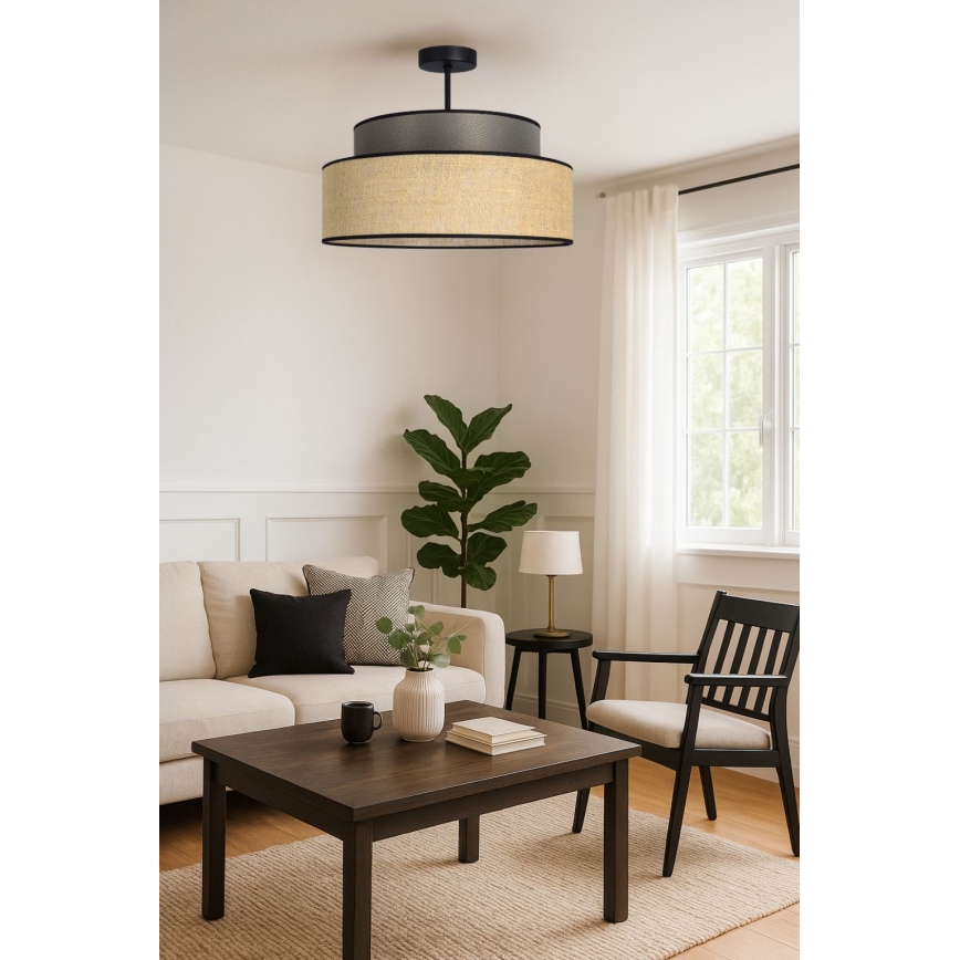 Lampadario a plafone BOHO 1xE27/60W/230V marrone/beige