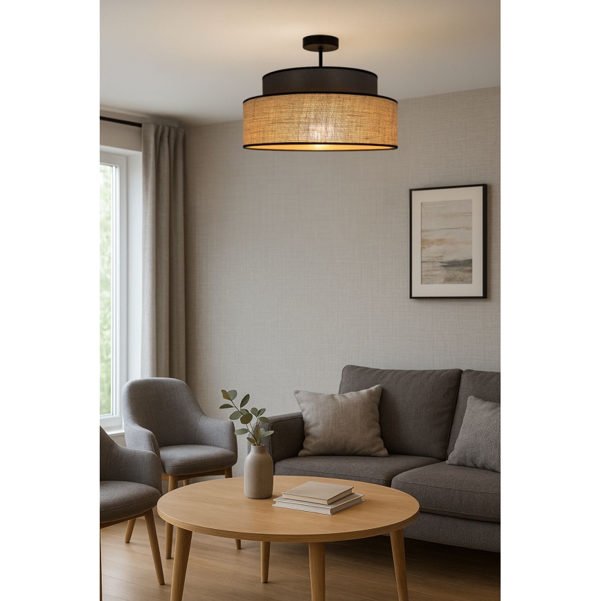 Lampadario a plafone BOHO 1xE27/60W/230V marrone/beige