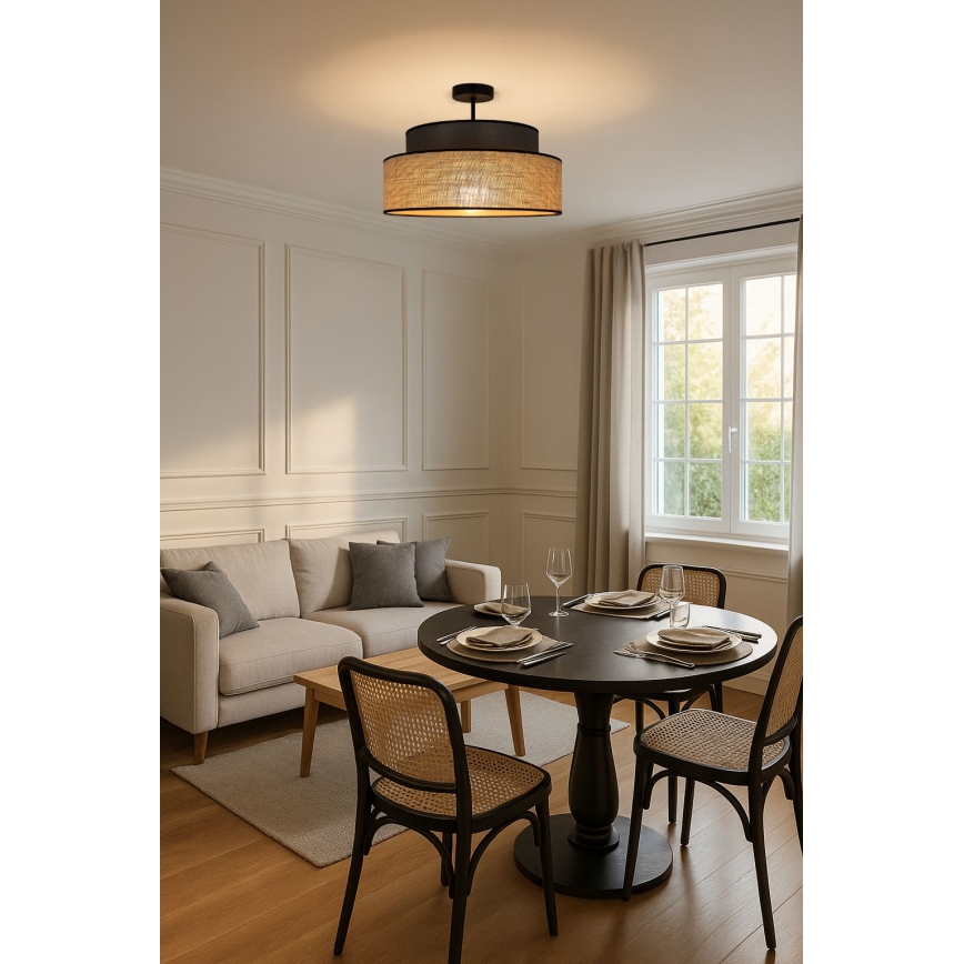 Lampadario a plafone BOHO 1xE27/60W/230V marrone/beige
