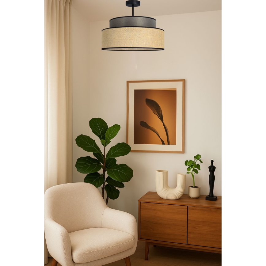 Lampadario a plafone BOHO 1xE27/60W/230V marrone/beige