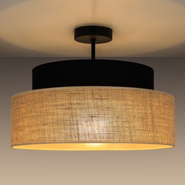 Lampadario a plafone BOHO 1xE27/60W/230V nero/beige