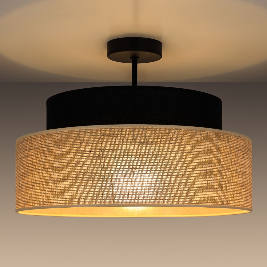 Lampadario a plafone BOHO 1xE27/60W/230V nero/beige