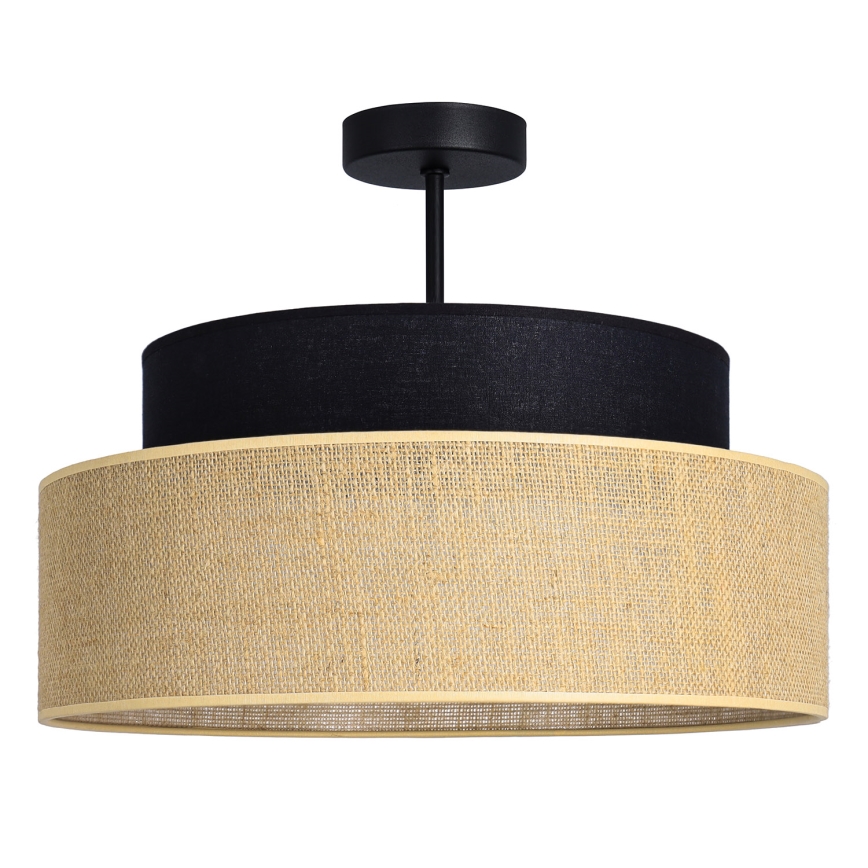 Lampadario a plafone BOHO 1xE27/60W/230V nero/beige