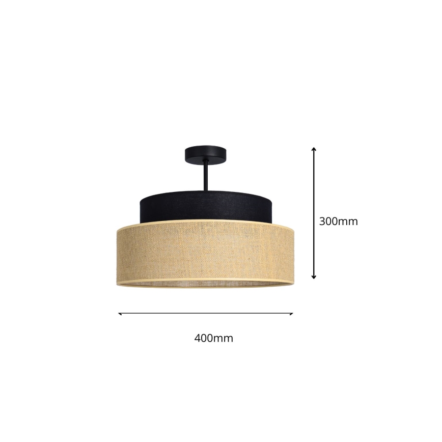 Lampadario a plafone BOHO 1xE27/60W/230V nero/beige