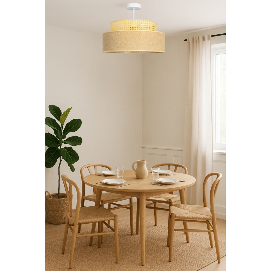 Lampadario a plafone BOHO 1xE27/60W/230V rattan