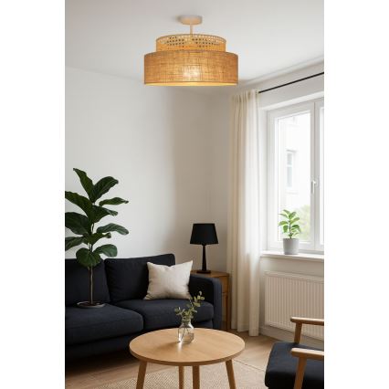 Lampadario a plafone BOHO 1xE27/60W/230V rattan