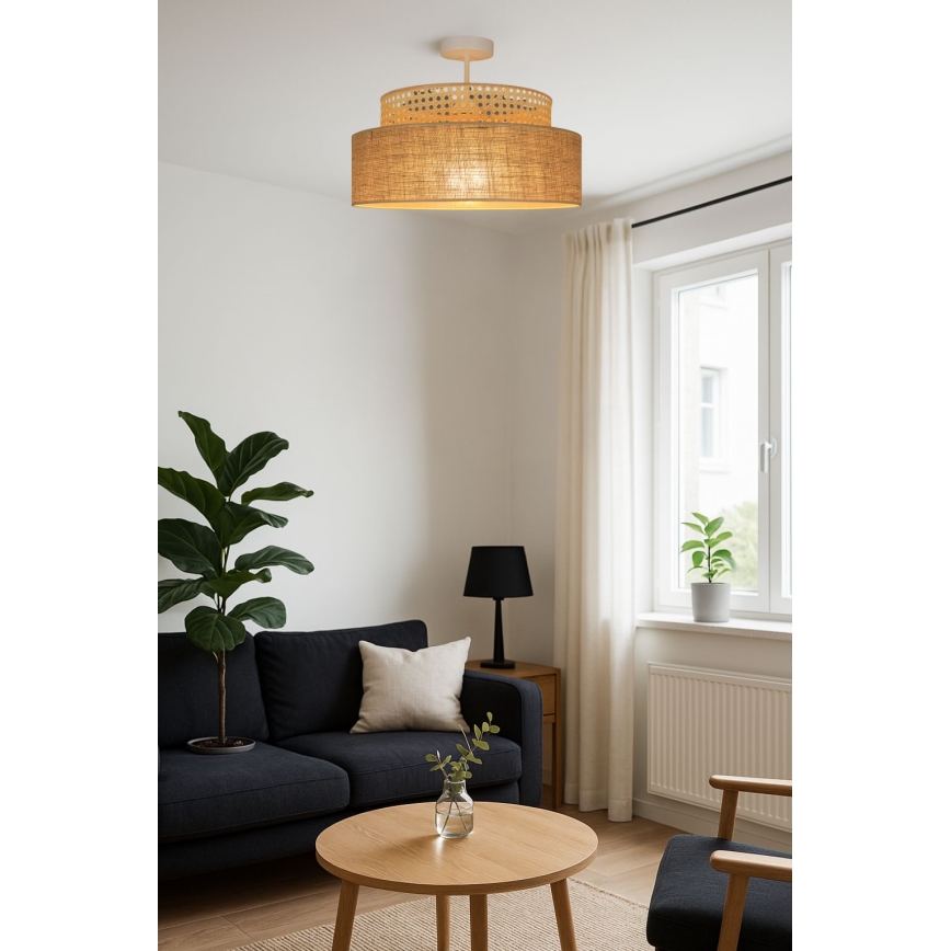 Lampadario a plafone BOHO 1xE27/60W/230V rattan