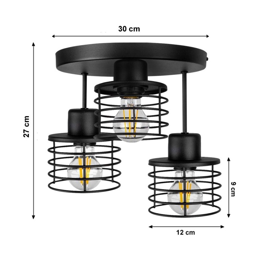 Lampadario a plafone BONOX 3xE27/60W/230V