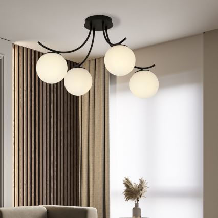 Lampadario a plafone BOSTON 4xE14/10W/230V nero