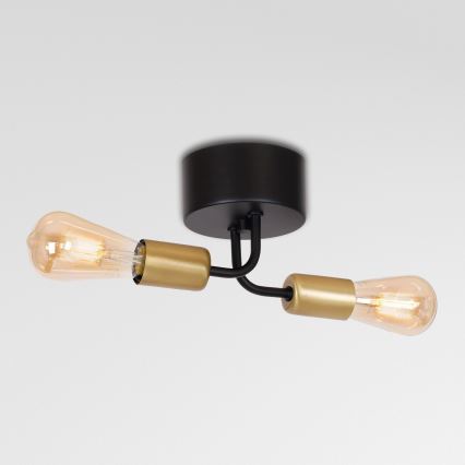 Lampadario a plafone  BRENDA 2xE27/60W/230V nero/oro