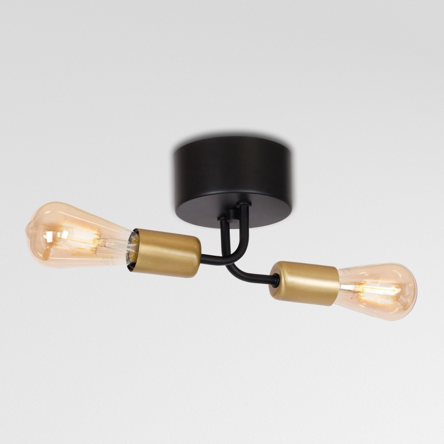 Lampadario a plafone  BRENDA 2xE27/60W/230V nero/oro