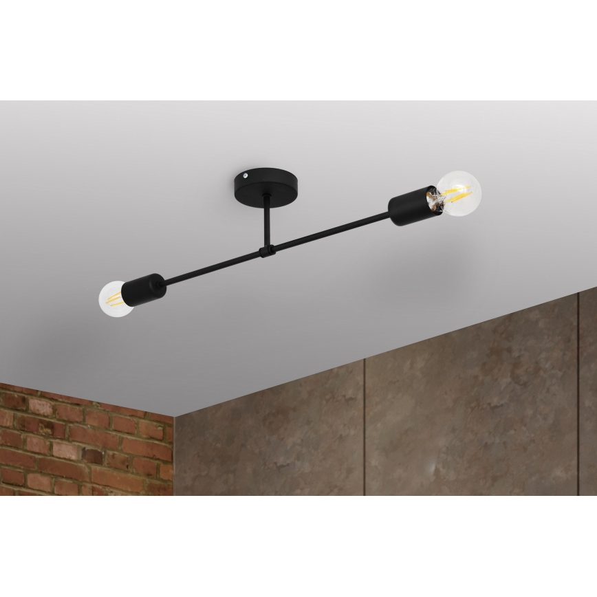 Lampadario a plafone CAMBRIDGE 2xE27/15W/230V nero