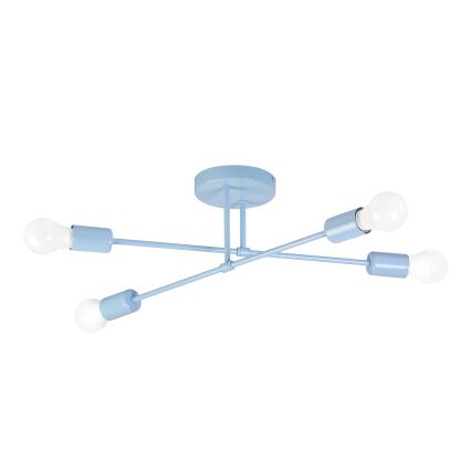 Lampadario a plafone CAMBRIDGE 4xE27/15W/230V blu