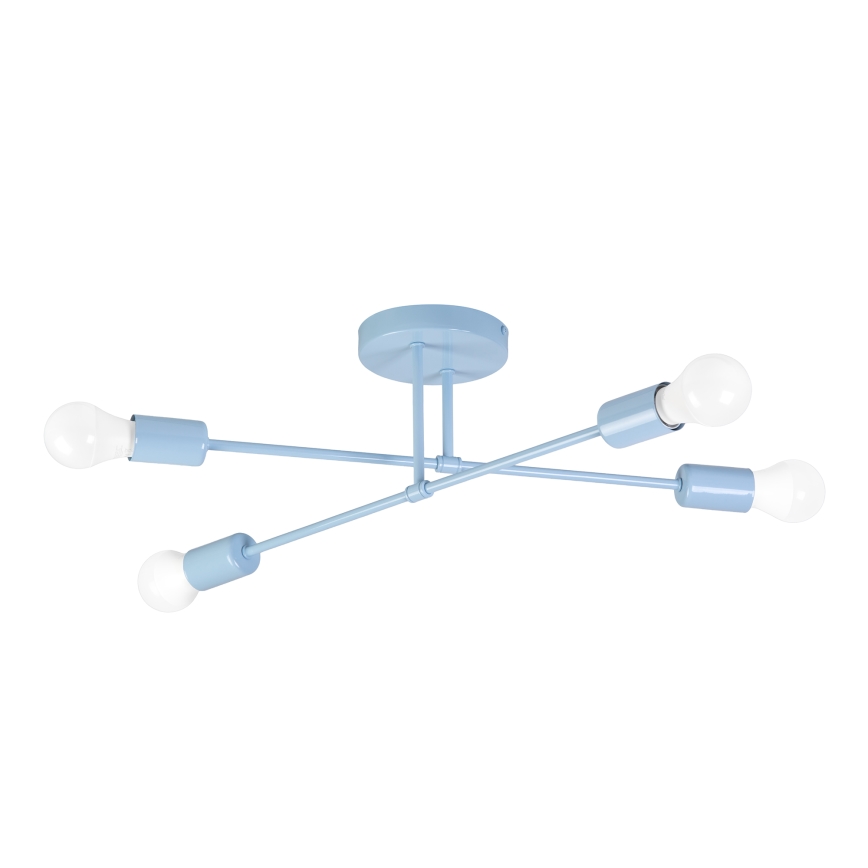 Lampadario a plafone CAMBRIDGE 4xE27/15W/230V blu