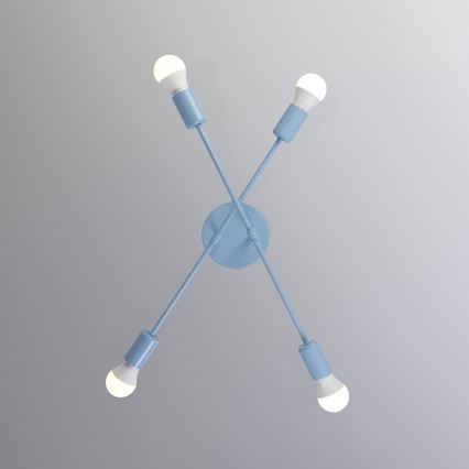 Lampadario a plafone CAMBRIDGE 4xE27/15W/230V blu