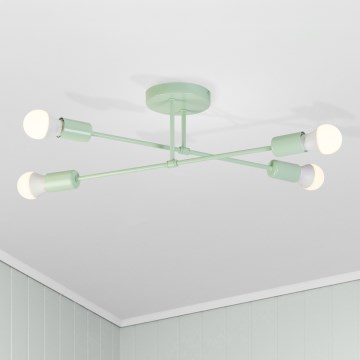 Lampadario a plafone CAMBRIDGE 4xE27/15W/230V verde
