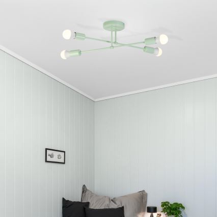 Lampadario a plafone CAMBRIDGE 4xE27/15W/230V verde