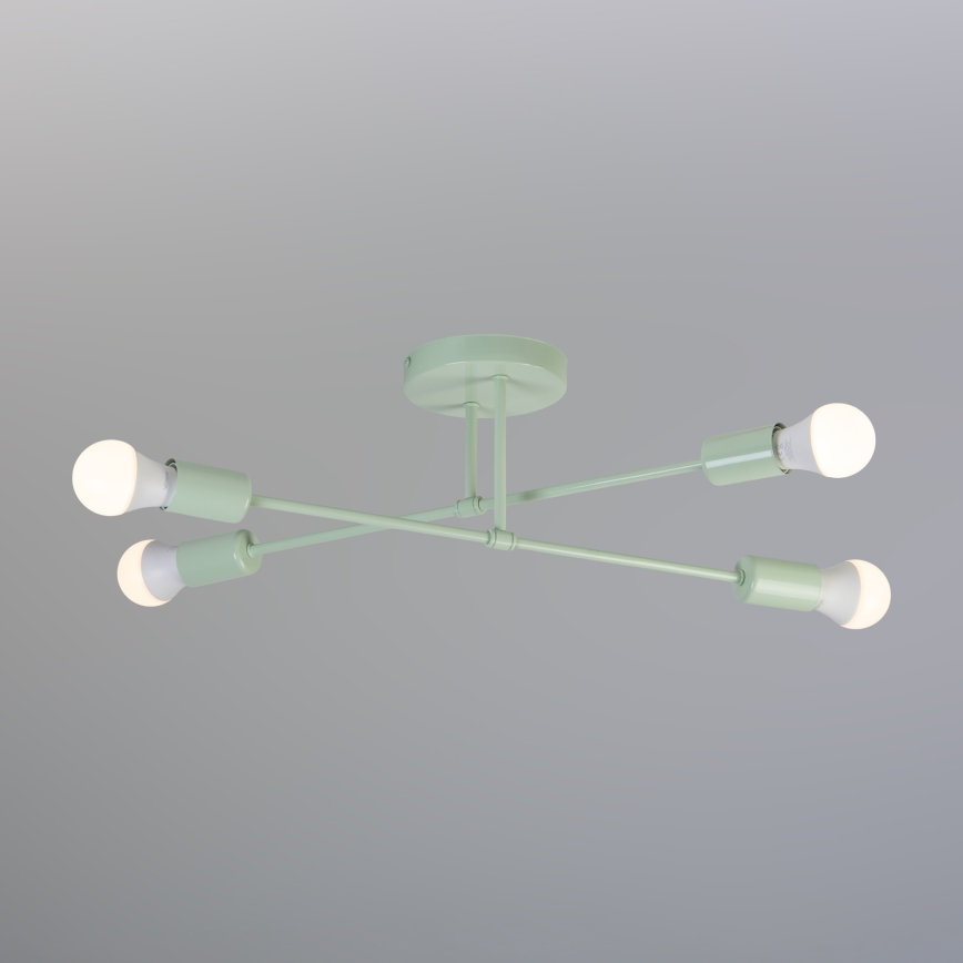 Lampadario a plafone CAMBRIDGE 4xE27/15W/230V verde