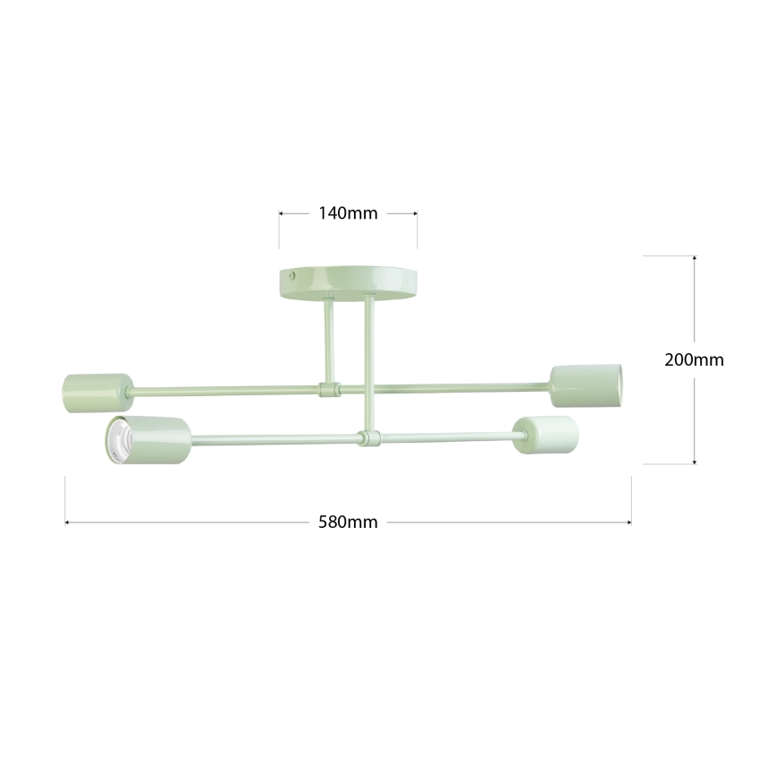 Lampadario a plafone CAMBRIDGE 4xE27/15W/230V verde