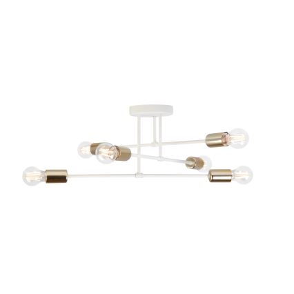 Lampadario a plafone CAMBRIDGE 6xE27/15W/230V ottone/bianco