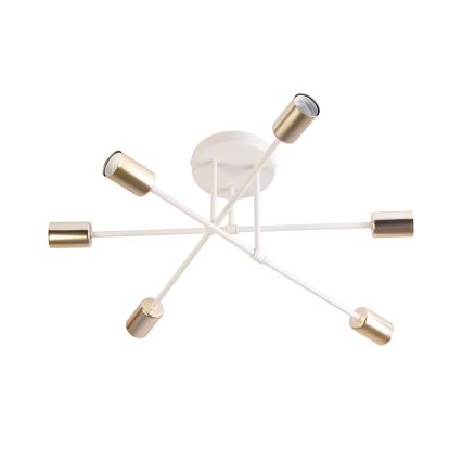 Lampadario a plafone CAMBRIDGE 6xE27/15W/230V ottone/bianco
