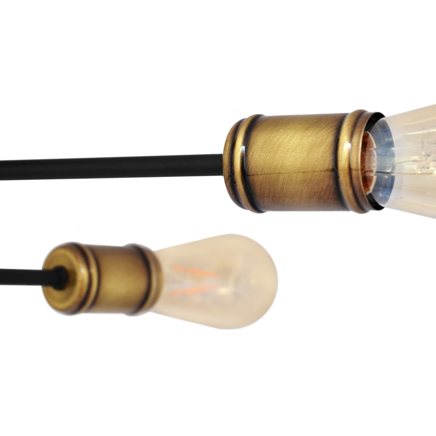 Lampadario a plafone CAMBRIDGE 6xE27/20W/230V nero/oro