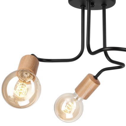 Lampadario a plafone CONOR 3xE27/60W/230V quercia/nero