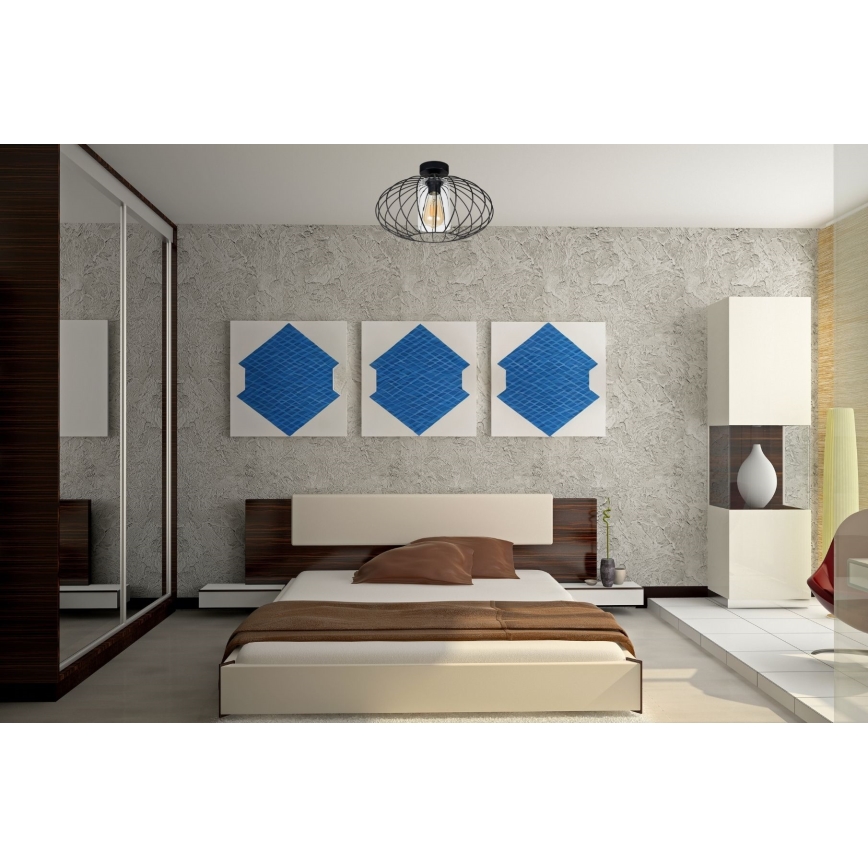 Lampadario a plafone CORRINI 1xE27/60W/230V diametro 34 cm nero/limpido
