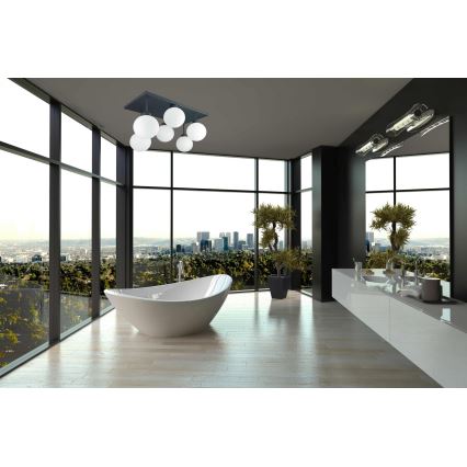 Lampadario a plafone DEA 6xE14/60W/230V nero/bianco