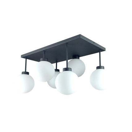 Lampadario a plafone DEA 6xE14/60W/230V nero/bianco