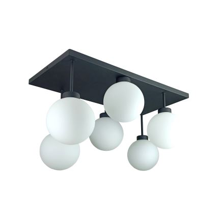 Lampadario a plafone DEA 6xE14/60W/230V nero/bianco