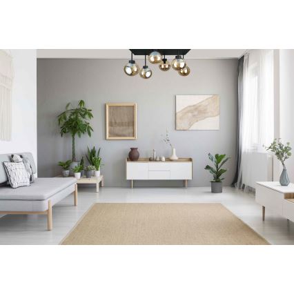Lampadario a plafone DEA 6xE14/60W/230V nero/fumé beige