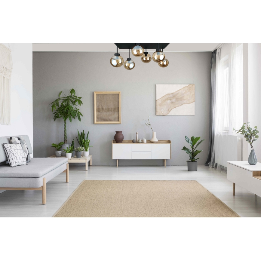 Lampadario a plafone DEA 6xE14/60W/230V nero/fumé beige