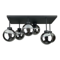 Lampadario a plafone DEA 6xE14/60W/230V nero/fumé nero