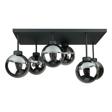 Lampadario a plafone DEA 6xE14/60W/230V nero/fumé nero