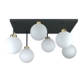 Lampadario a plafone DEA 6xE14/60W/230V nero/oro/bianco