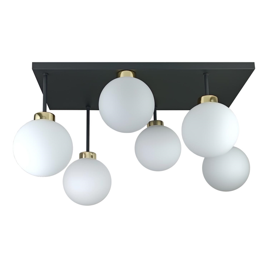 Lampadario a plafone DEA 6xE14/60W/230V nero/oro/bianco